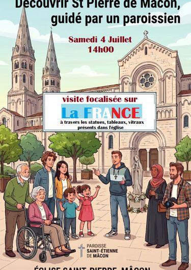 Visite guidée gratuite de l'église Saint-Pierre de Mâcon focalisée sur la place de la France dans l'Eglise